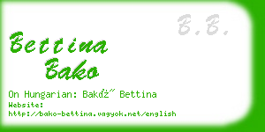 bettina bako business card